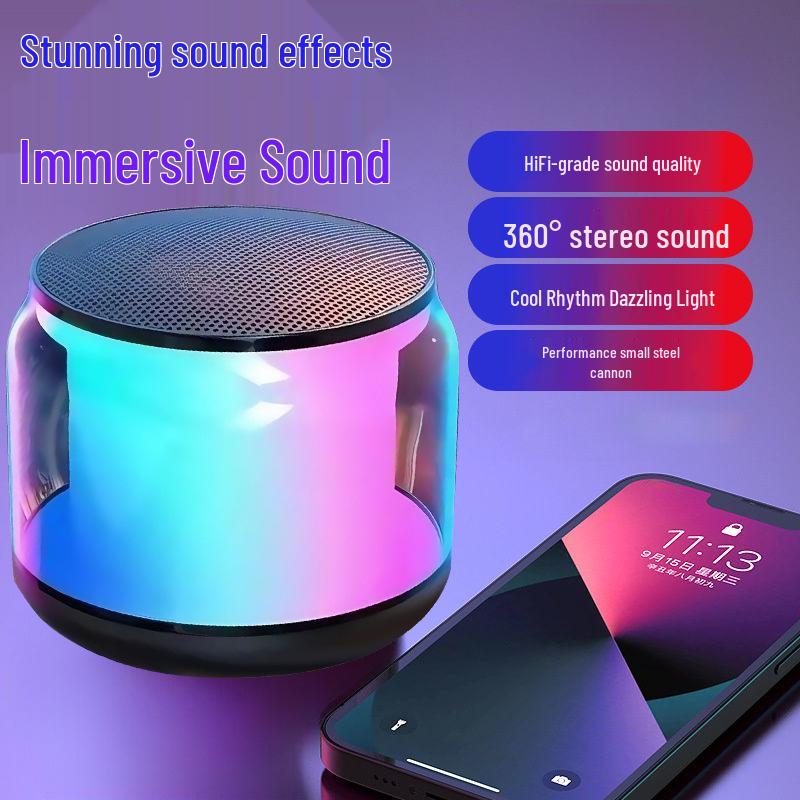 Compact & Elegant Mini Bluetooth Speaker with Colorful Ambient Light - S100.