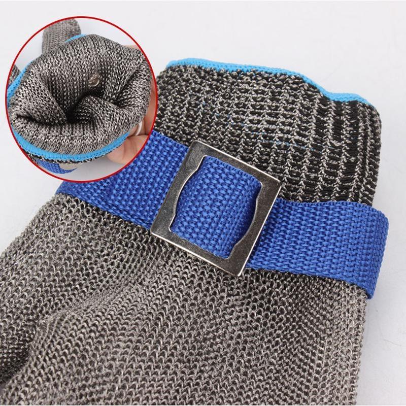 1pc Guanti in acciaio inossidabile Anti-taglio di sicurezza Resistente al taglio Guanti protettivi a mano in metallo a base di carne per coltello da macellaio a prova di pugnalata