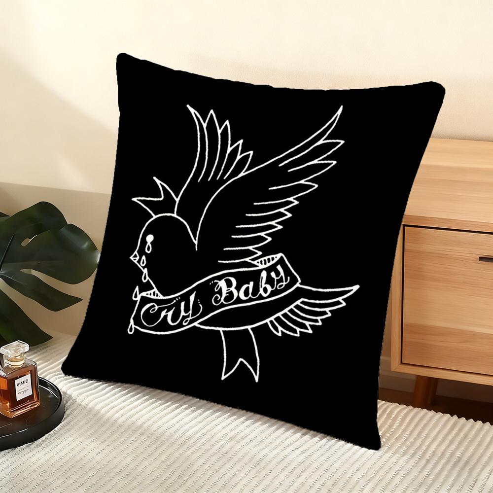 L-Lil Peep H-Hell Boy Cushion Cover Soft Short Plush Pillow Cover Smooth Cozy Texture Aesthetic Cushion Case Home Decor