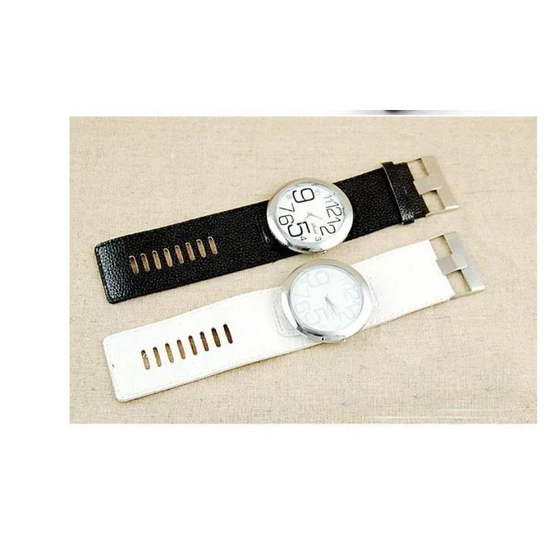 New Ladies Watches Fashion Biga Dial Big Digital Leather Belt Quartz Wristwatches Casual Women's Watches