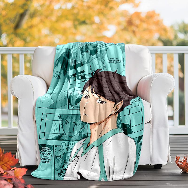 1pc Oikawa Tooru2 Theme Blanket - Digital Print, Polyester, Cozy for All Seasons, Perfect for Outdoor, Camping, and Travel
