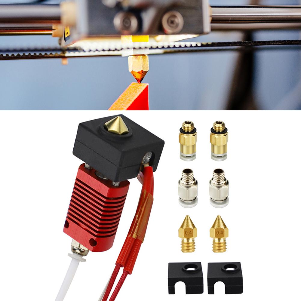 9x DIY 0.4mm MK8 Nozzle Extruder Hot End Kit for Creality Ender 3 Pro 3D Printer