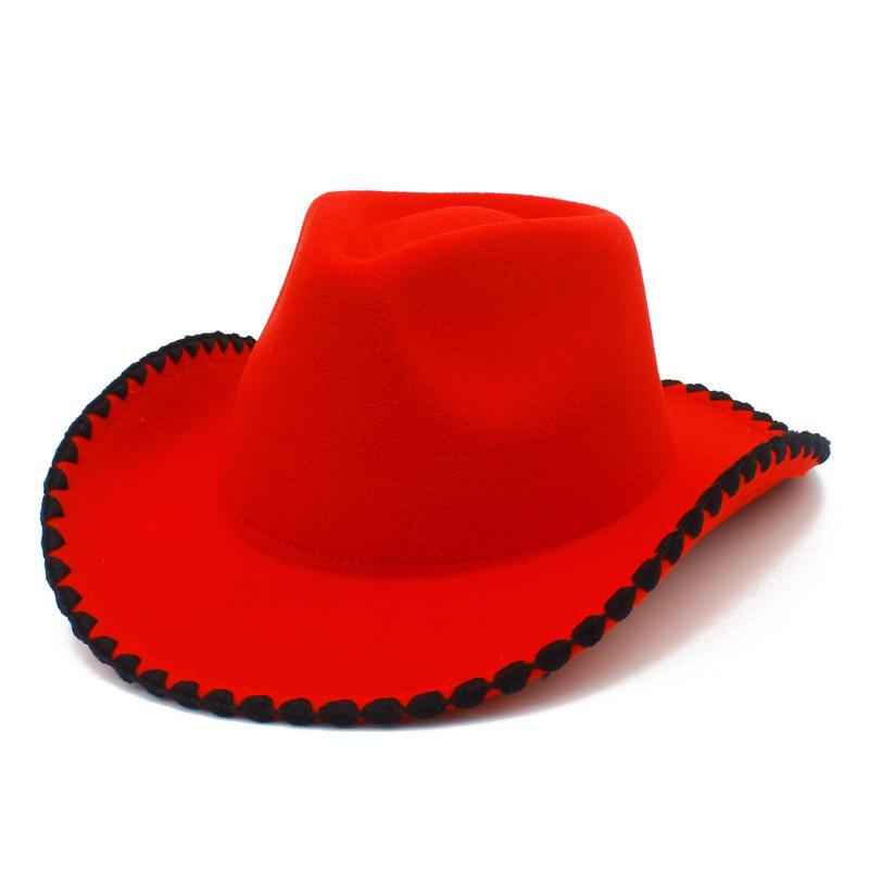 Gekräuselte Woll-Cowboyhut Europäische und amerikanische Männer und Frauen Saum Personalisierter Jazz-Zylinder Tibeter Filzhut Retro-Zylinder