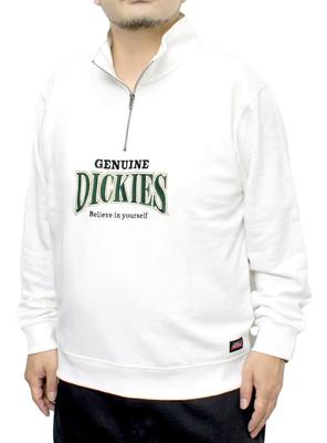 Bluza Dickies GENUINE z zamkiem do połowy, męska, duży rozmiar, nadruk z logo, polar, bluza ze stójką, rozmiar 2L, biała (09)