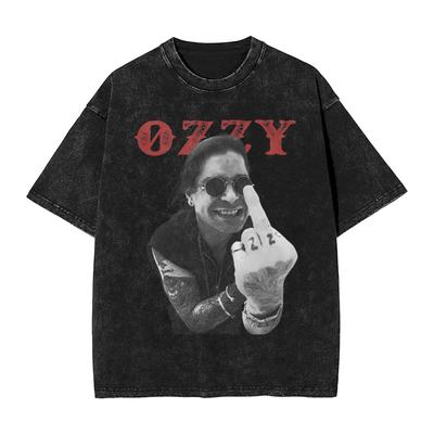 Camiseta Vintage Black Sabbath Ozzy Dedo Medio Verano Camisetas Vintage Casual Hippie Camiseta Para Hombre Manga Corta Camisetas Sueltas