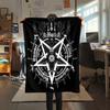 1PC Satan Symbol Print Flannel Blanket, High Quality All Seasons, Home Decor, Warmth and Comfort, Perfect for Christmas Gifts