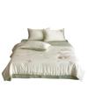 Silky Smooth 60s Lyocell Tencel Embroidered Bedding Set - Machine Washable Duvet Cover and Bed Sheet