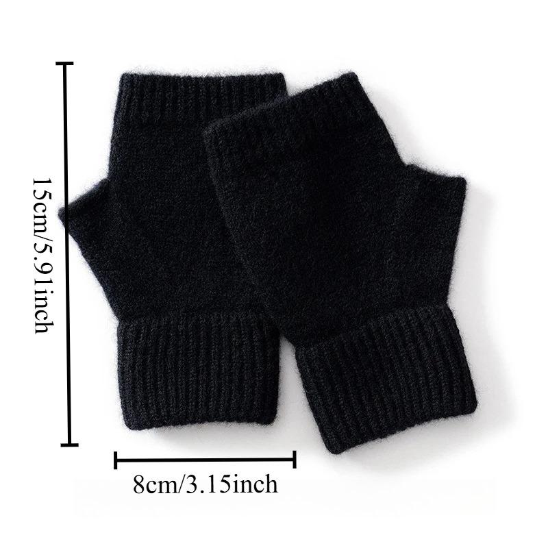 1Pcs Winter Women's Wool Gloves Knitted Fingerless Warm Half Fingers Extended Flat Flowers Skin Friendly Windproof