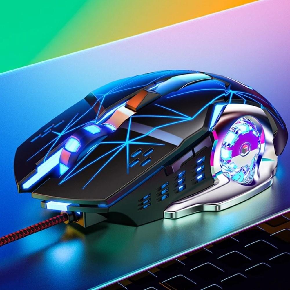 Illuminated USB Mouse Colorful Light Mechanical Mouse Computer Mice Wired Mouse  Office Home