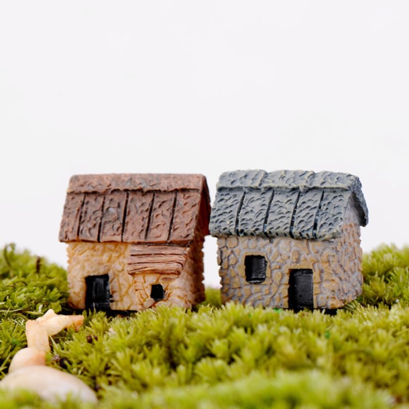 iplusmile 16 Pieces Miniature Miniature Micro Miniature Landscape Miniature Village DIY Figurine Micro Landscape Ornaments Houses, Gardens, Decor,