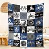Motocross Rider Print Throw Blanket for Boys, Teens, Sofa, Bed, Office, Travel, and Ideal Sports Gift
