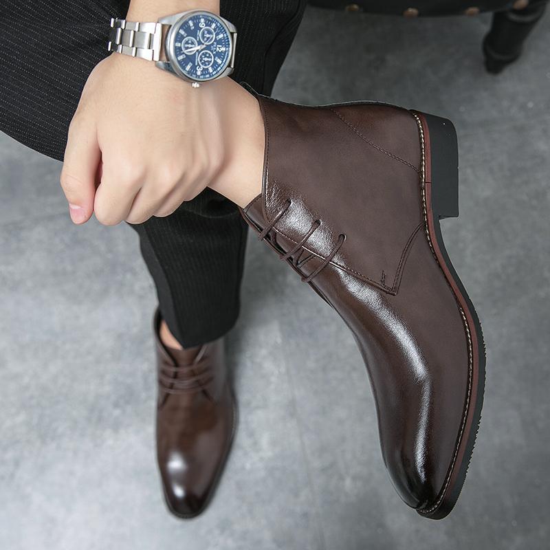Men's Comfortable Ankle Leather Boots Men's Fashion Brand Chelsea boots men's leather boots high top shoes
