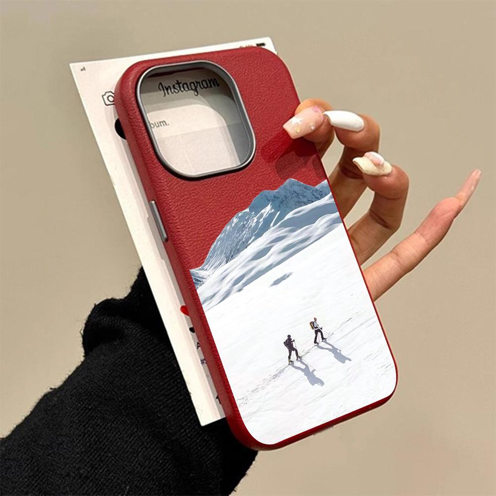 Snowboarder Mountain Pattern Phone Case For iPhone 17 16 Pro Max 15 14 13 12 11 Pro 17 Air 14 15 Plus Shockproof Soft Cover