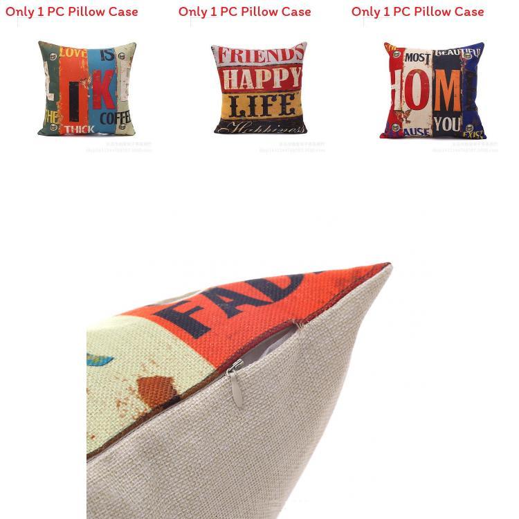 Premium Housse De Coussin Carr Coton Imprim Lettres Rtro Mlang For Timeless Elegance