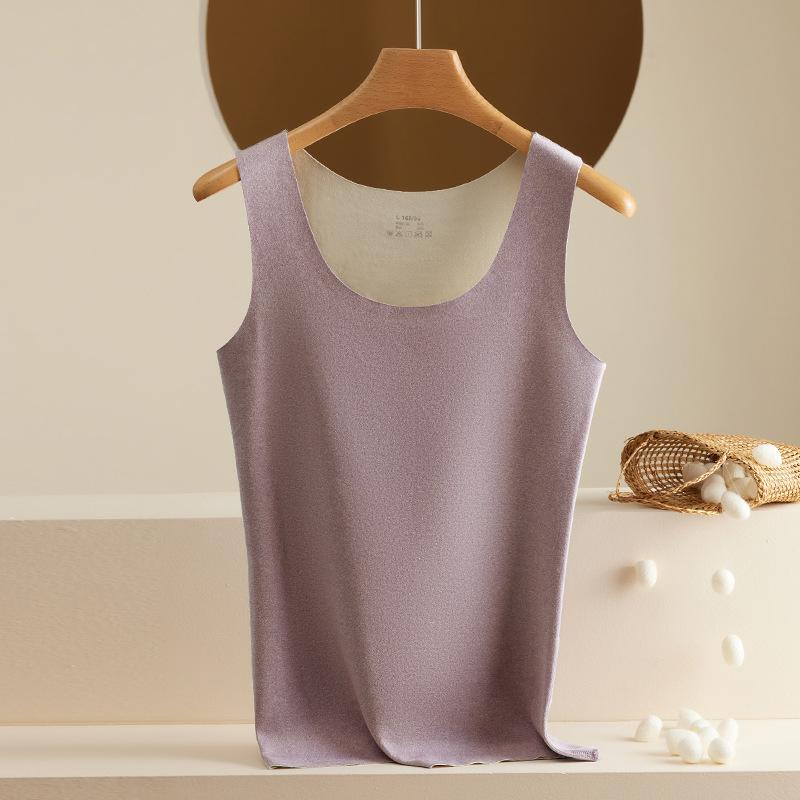 Autumn and Winter German Velvet Seamless Thermal Vest for Women Double-sided Velvet Thermal Underwear Thin Slim Fit Base Vest