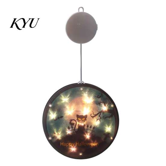 Indoor Holiday Atmosphere Lamp Halloween Window Decor Light, Battery Powered Ghost Pumpkin Fairy Portable Operated Light String Lantern for