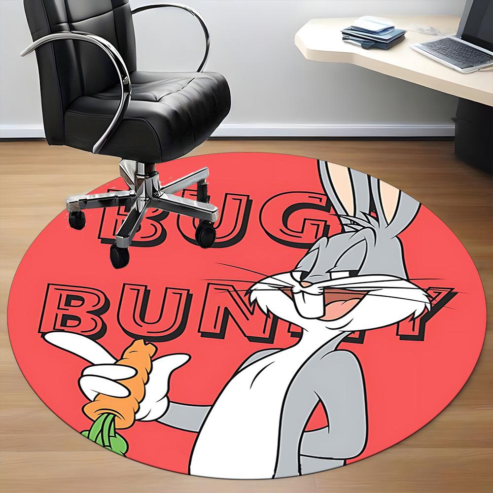 1pc Bugs Bunny Looney Tunes Office Round Area Rug, Under Office Chairs Bedroom Living Room Home Decor, Room Decoa1016158