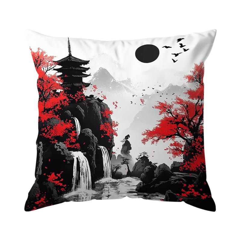 

Домашний Декор Японский Пейзаж Искусство Наволочки с Рисунком Наволочка для Подушки Подходит для Дивана Спальни Автомобиля Наволочка для Подушки 16x16Inch