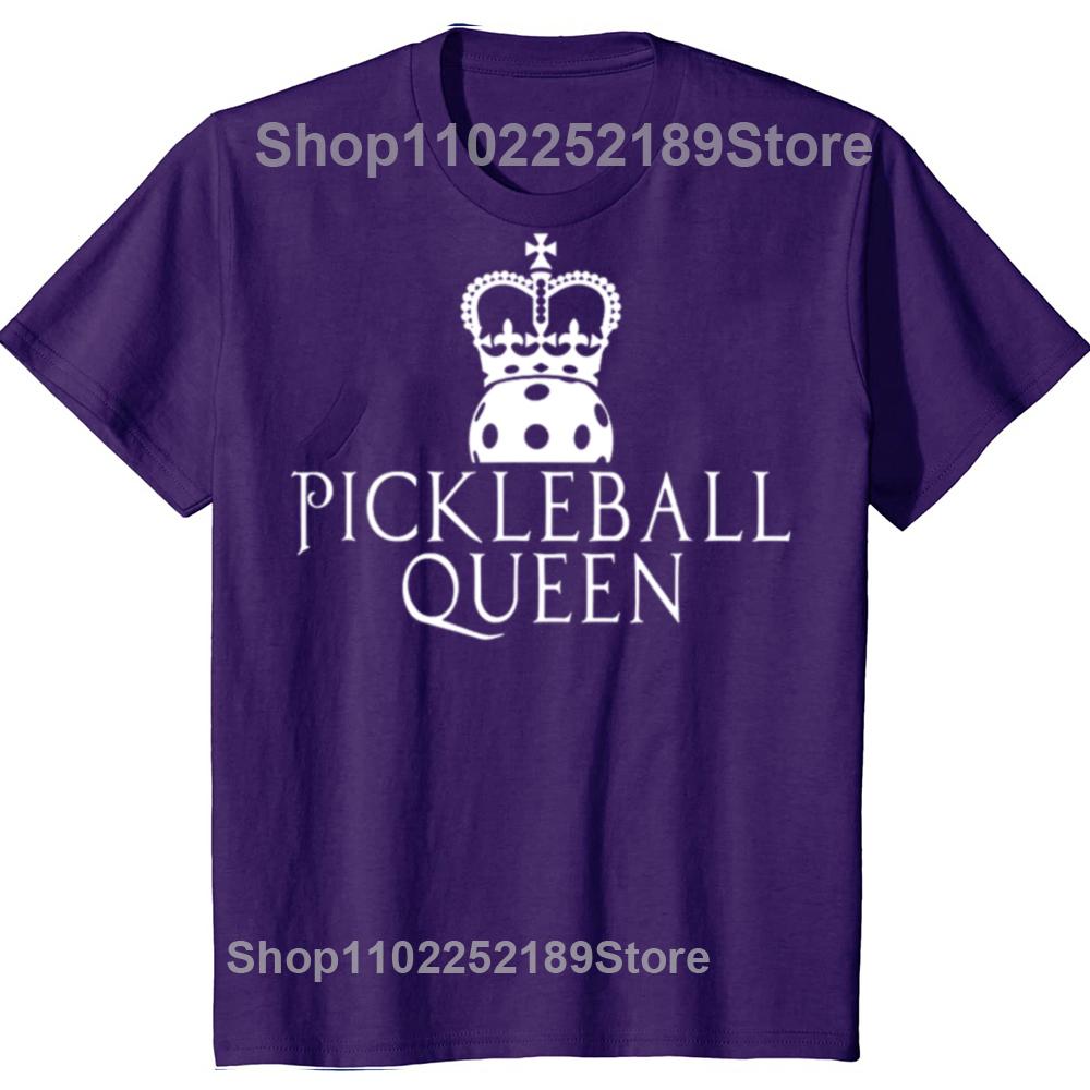 Funny Pickleball Queen Graphic Tshirt Men Women's Fashion Casual Oversized T-shirts Men's 100% Cotton T Shirt