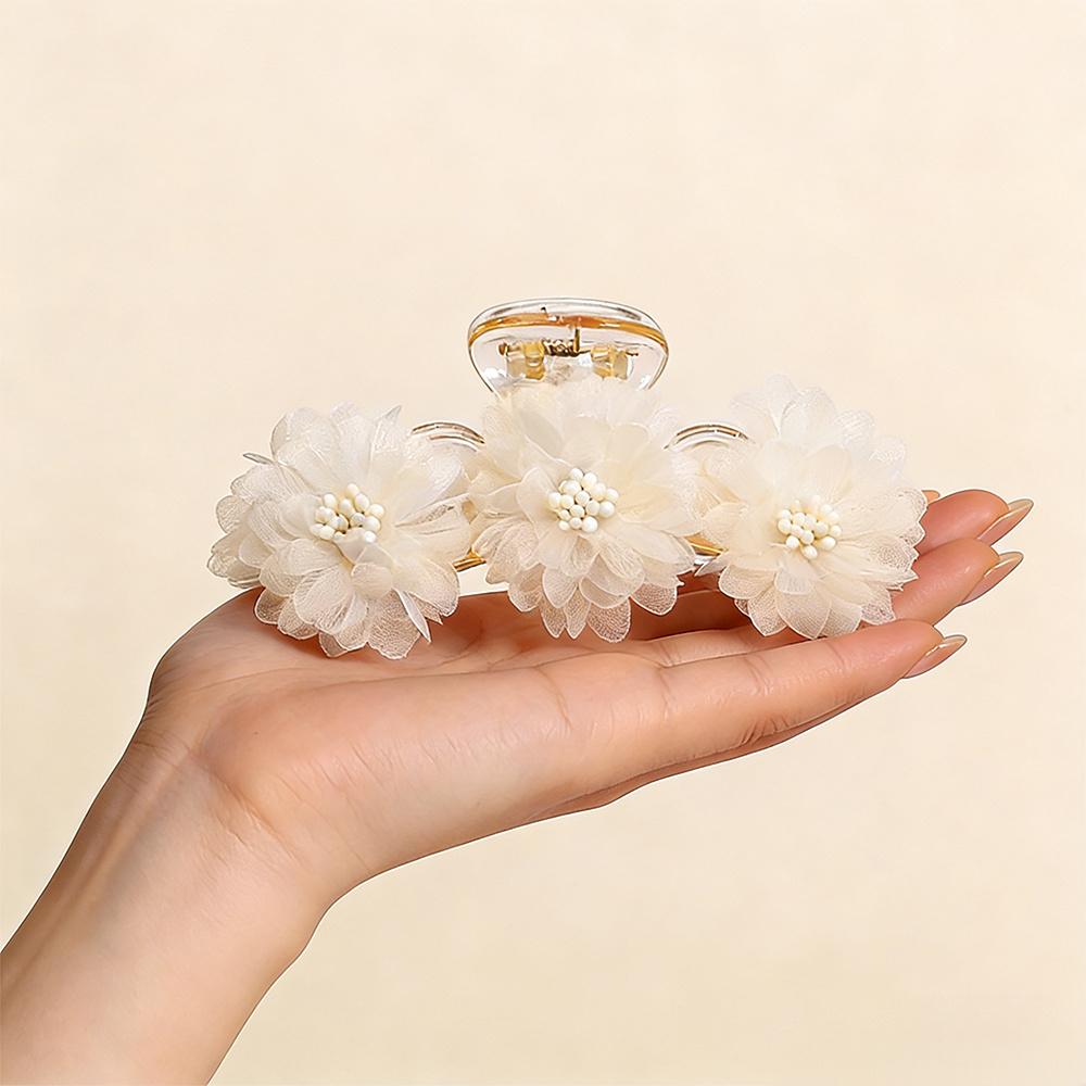 1PC Spring and Summer New Colored Organza Flower Acrylic Hair Clip, Women s Fashion