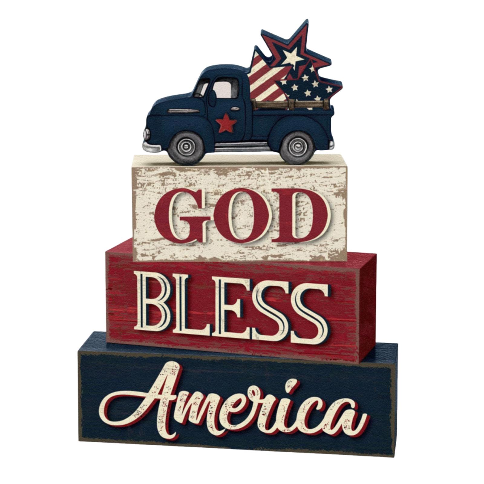 

4pcs Patriotic-Themed Desktop Decoration Set, Centerpiece For The Desktop, Independence Day Decoration, Suitable For Home Bookshelves. One Size