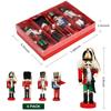 4-Pack Christmas Nutcracker Wooden Soldier Nutcracker Puppet On Stand Christmas Decorations for Festival Decoration Xmas Ornaments Gift