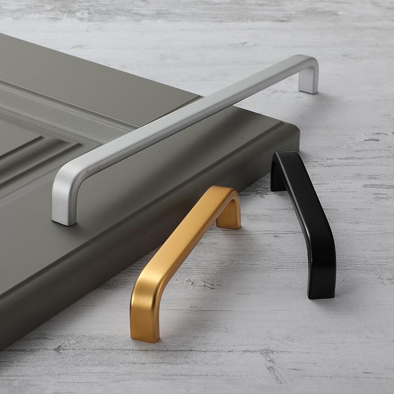 WV Aluminum Alloy Kitchen Cabinet Door Handles Silver Black Gold 96MM 320MM Door Straight Handles Pulls Knobs Furniture Hardware