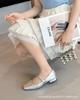 Internet Celebrity Square Head Low Heel Mary Jane Small Leather Shoes Women's 2025 New Summer Flat Bottom Foreign Style Versatile One Word Buckle Shoe