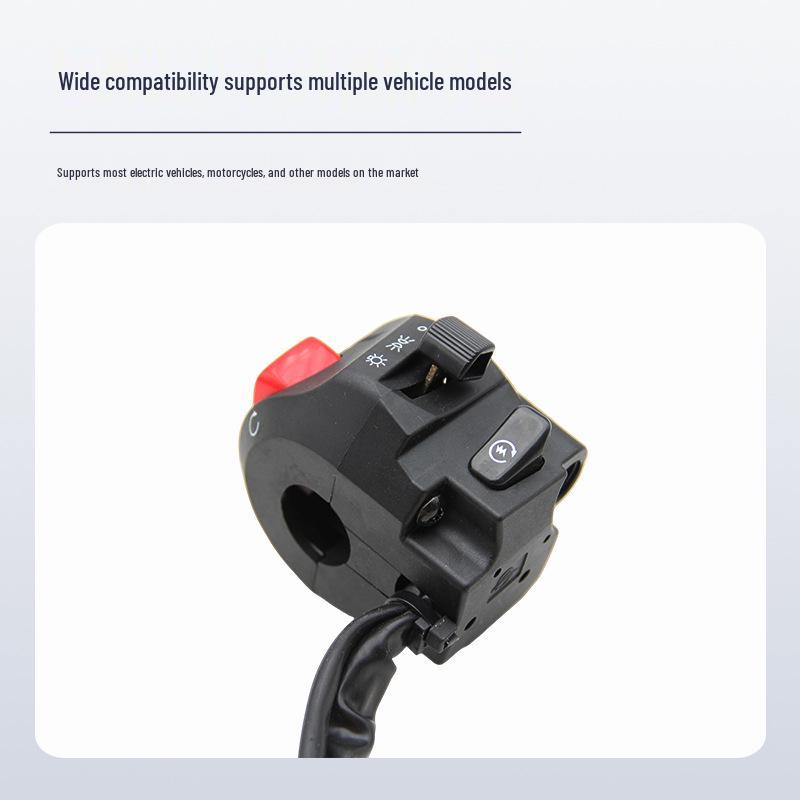 Benelli Huanglong Motorcycle 22MM Handlebar Switch Assembly: Double Flash, Power Off, Start, Left/Right Mount.