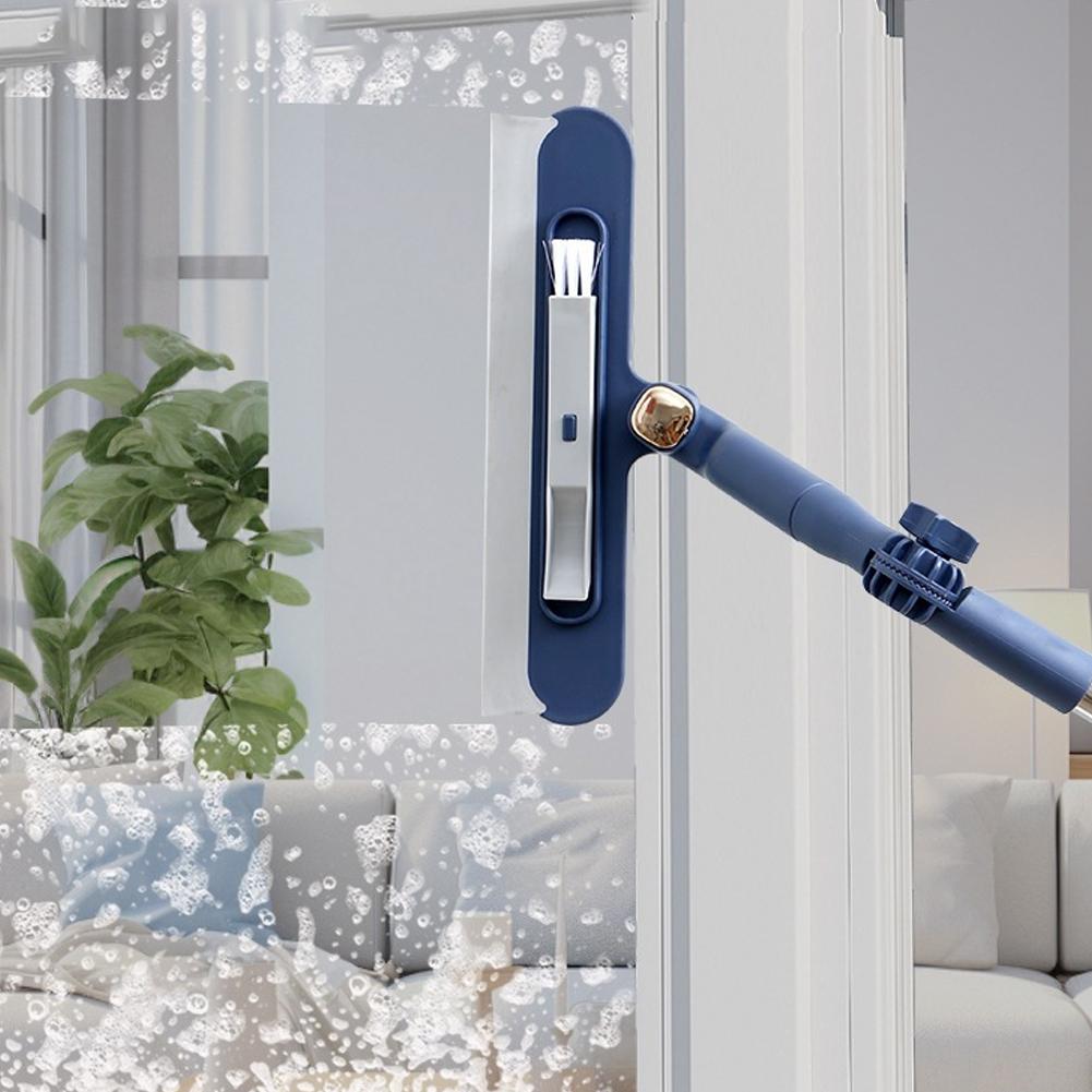 2In1 Telescopic Window Glass Cleaner Wiper Long Handle Brush For Glass Walls And Floor Window Mop Squeegee Wiper Home Tool