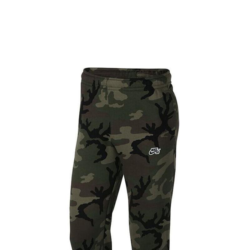 Nike SB Logo Camouflage-Print Fleece Bequeme Lässige Strick-Sporthose Herren Unterteile Grün AT9884-222