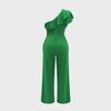 Ruffled One-Shoulder High Waist Loose Women's Jumpsuit
