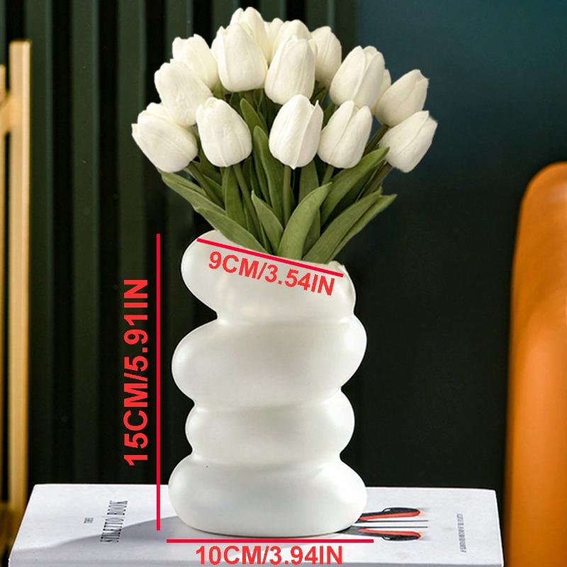 1pcs Mini White Tulip Artificial Flowers, Wedding Home Decor, Realistic Fake Tulips Gifts Birthday Graduation