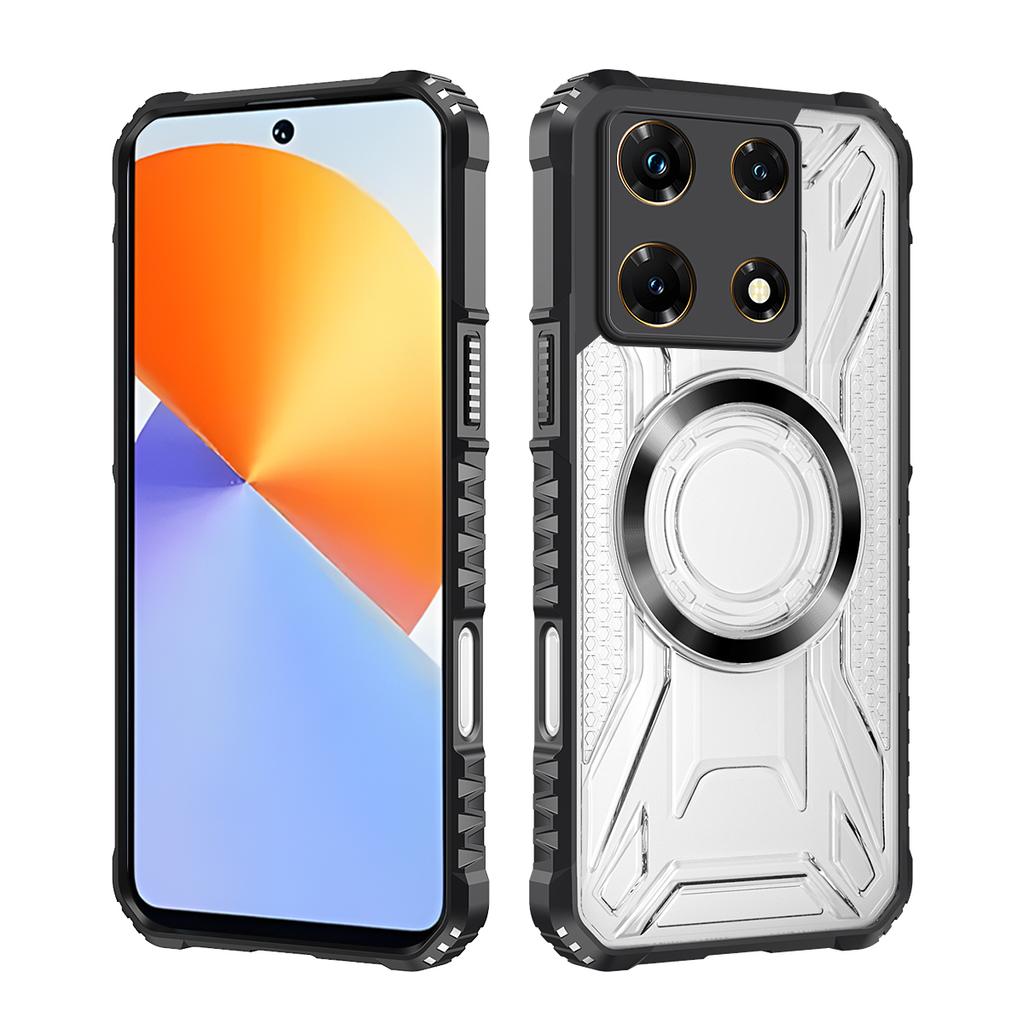 For Infinix Note 30 Pro 4G Rugger Armor Hard PC TPU Case,HD Clear CD Magnetic Design Hard Back Cover