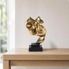 Romantic Kissing Faces Sculpture | Freestanding Tabletop Design, Modern Gallerystyled Highlight,
