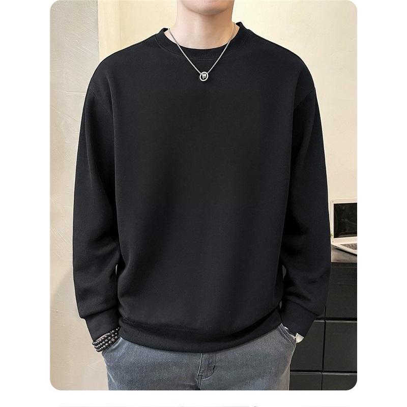  Men's Fleece Lined Crew Neck Sweatshirt Loose Fit Warm Casual Pullover