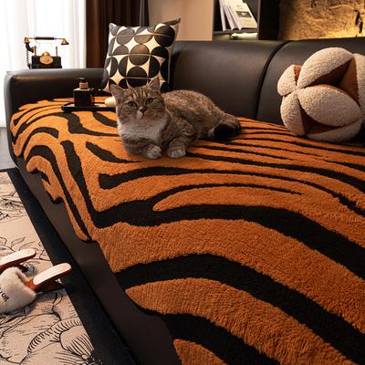2025 New Winter Special-shaped Sofa Cushion Plush High-end Feeling One-piece Straight-breasted Leather Sofa Cover Non-slip Seat Cushion