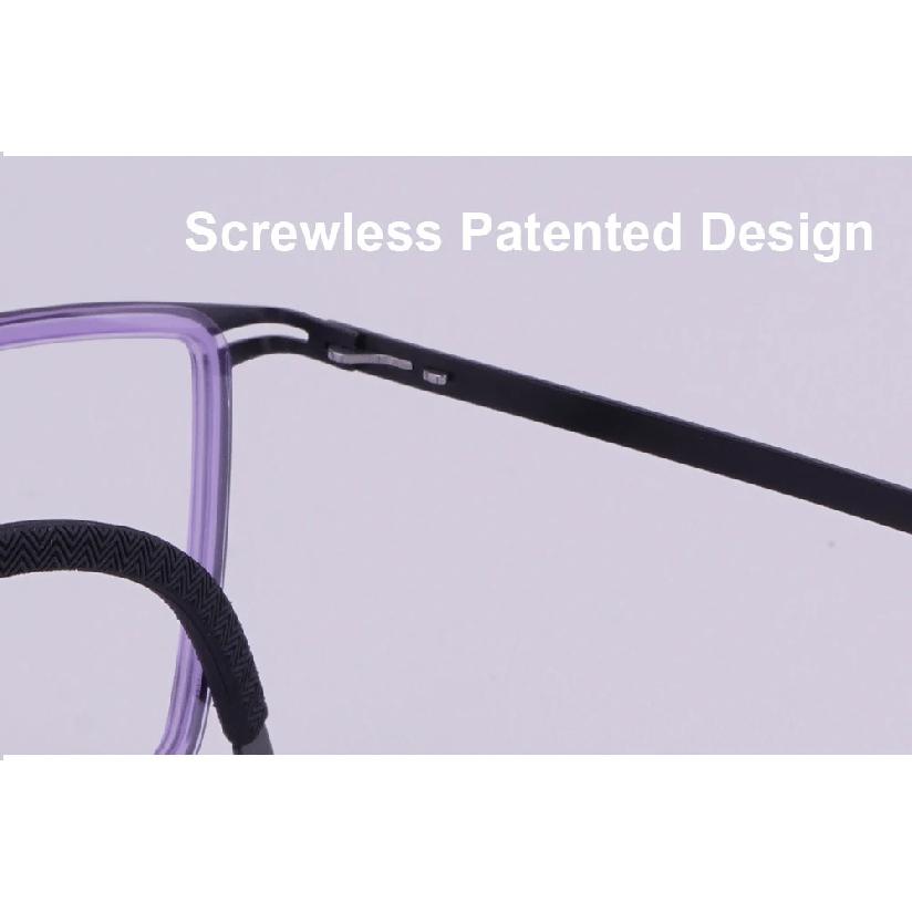 Norway V4109-R Men Business Square Ultralight Titanium Glasses Frames Women Screwless Eyeglasses High Quality Handmade Spectacle