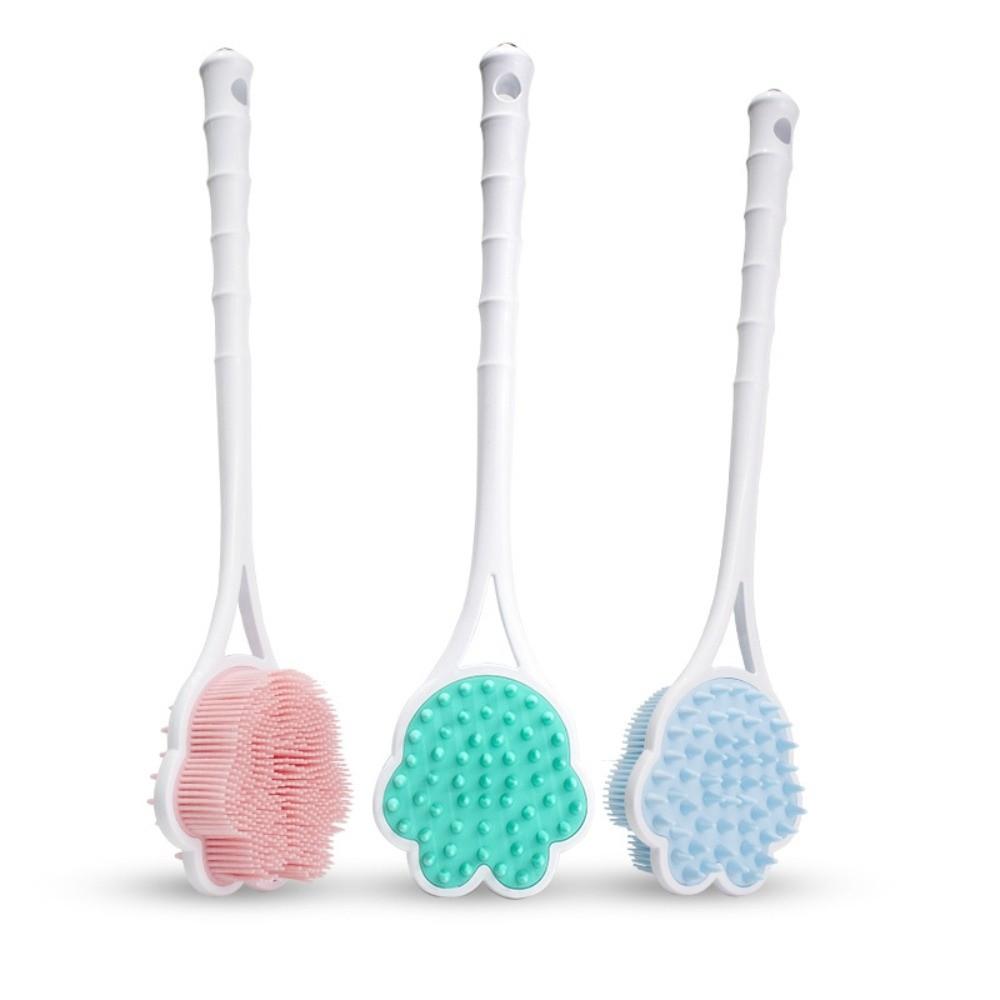 Long Handle Shower Massage Brushes Silicone Bathroom Back Scrubber  Remove Exfoliating