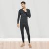 2 pezzi/set intimo termico invernale da uomo con scollo a V, manica lunga, caldo, spesso, in peluche, senza cuciture, puro