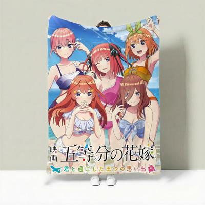 Anime T-The Quintessential Quintuplets Throw Lightweight 240g Flannel Blanket Soft Skin-friendly for Summer Cooling