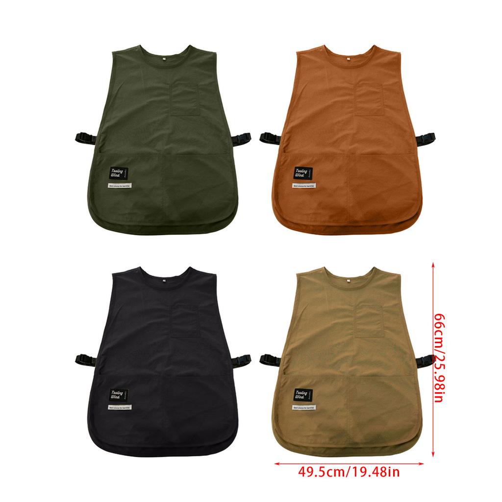 Apron Waterproof and Stain-Resistant Solid Color Nylon Vest Style Beauty Apron Sleeveless Apron Worn Cooks Chef Servers