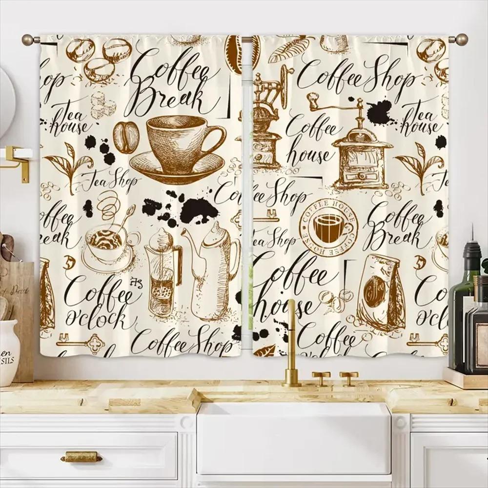 2 stücke Kurze Gabel Löffel Messer Genießen Cafe Vorhänge Bauernhaus Schlafzimmer Wohnzimmer Fenster Vorhang Für Küche Kleine Fenster Wohnkultur