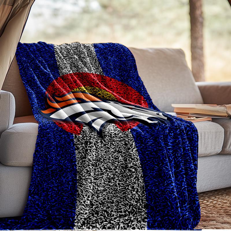Denver Broncos Logo Blanket Outdoor Flannel Blanket for Camping, Hiking, Garden Parties, Picnic Essentials,gift for family and friends