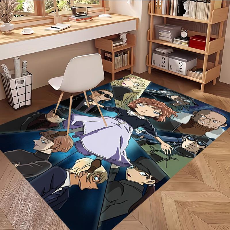 Detective Conan Print Rug, Washable Floor Carpet, For Entryway Dorm Laundry Room Office Study, Home Decor Birthday Christmas Gift