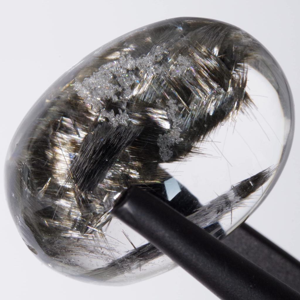 Stone Natural Mineral Rutile in Quartz Inclusion 19x14x9mm [N2 Natural] (Rutilated Quartz) / (5 "One-of-a-kind" Approx. 19.1ct, Origin Brazil)