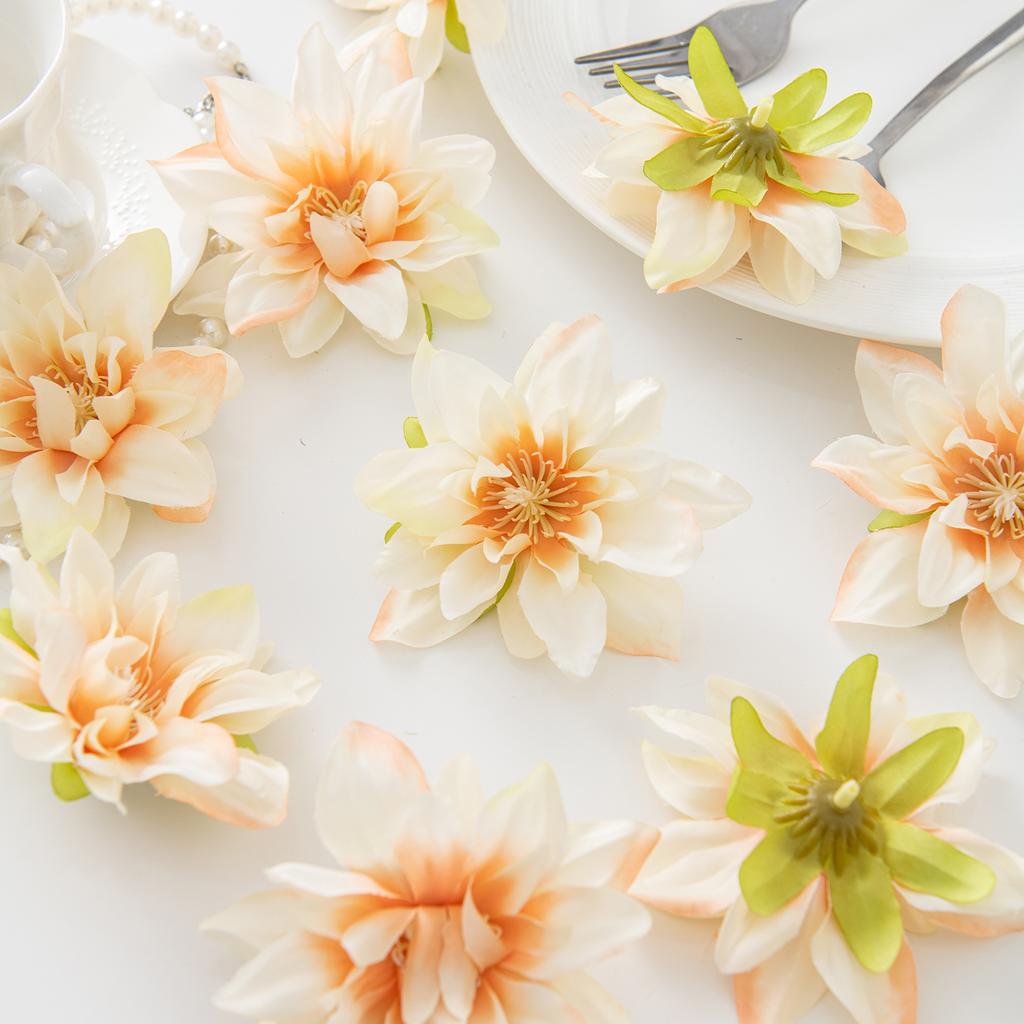 10/20PCS Artificial Flowers Silk Big Lotus Home Room Table Decor Wreaths Wedding Bridal Accessories Headwear Diy Gifts Box Props