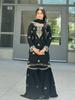 Black Salwar Kameez Sharara Set Indian Women Party Wear Pakistani Salwar Suit Dress