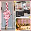 Large Red Hearts Cabinet Ribbons Ornaments Valentines Day Cabinet Ribbon Bows for Window Christmas Kitchen Door Wall Mirror