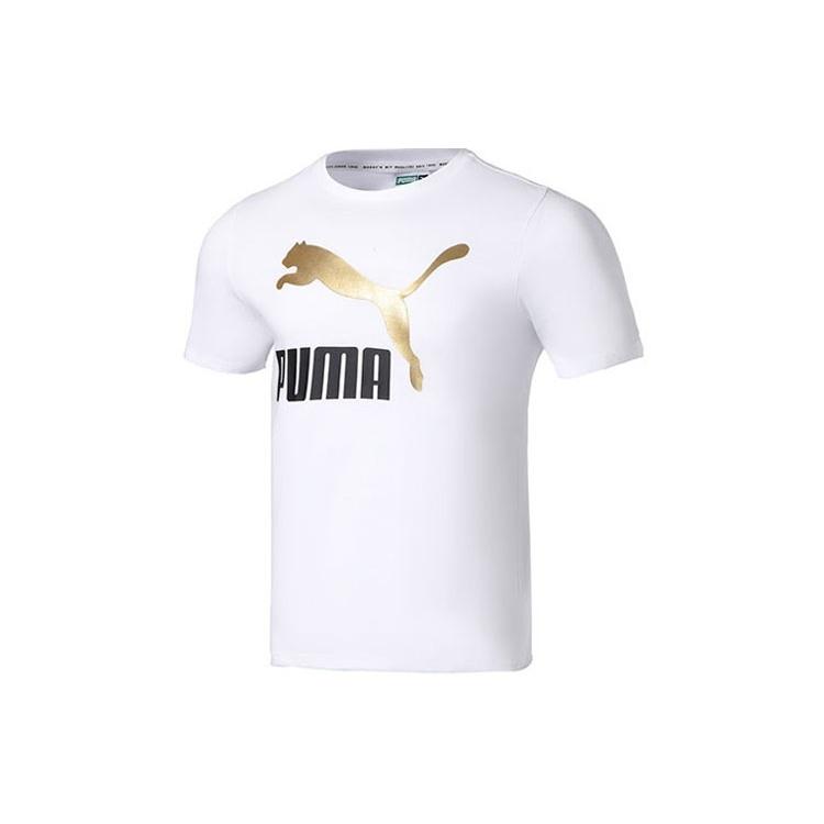 PUMA Classics Logo Metallic Tee White Men s 536345-02 XXL